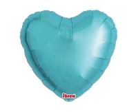 Ibrex helium balloon, Heart 18", Metallic Light Blue, 5 pcs.