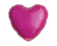 Ibrex helium balloon, Heart 18", Metallic Magenta, 5 pcs.