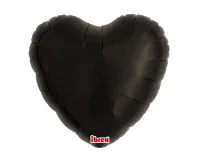 Ibrex helium balloon, Heart 18", Metallic Black, 5 pcs.
