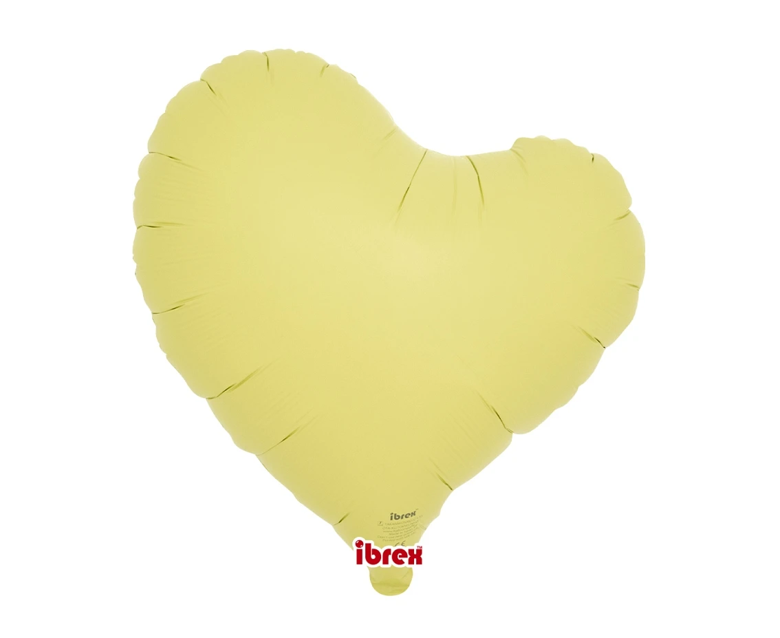 Ibrex helium balloon, Sweet Heart 14", Pastel Yellow, 5 pcs.