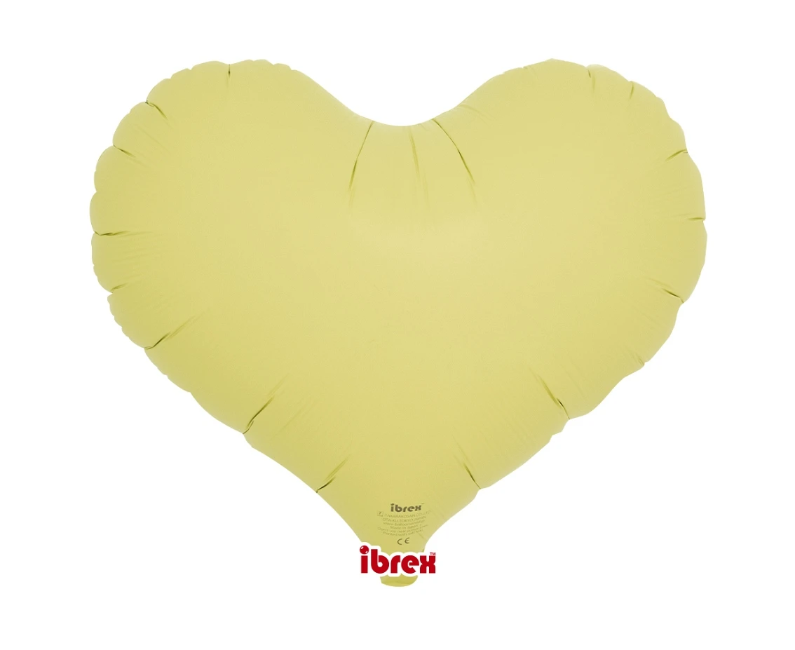 Ibrex helium balloon, Jelly Heart 14", Pastel Yellow, 5 pcs.