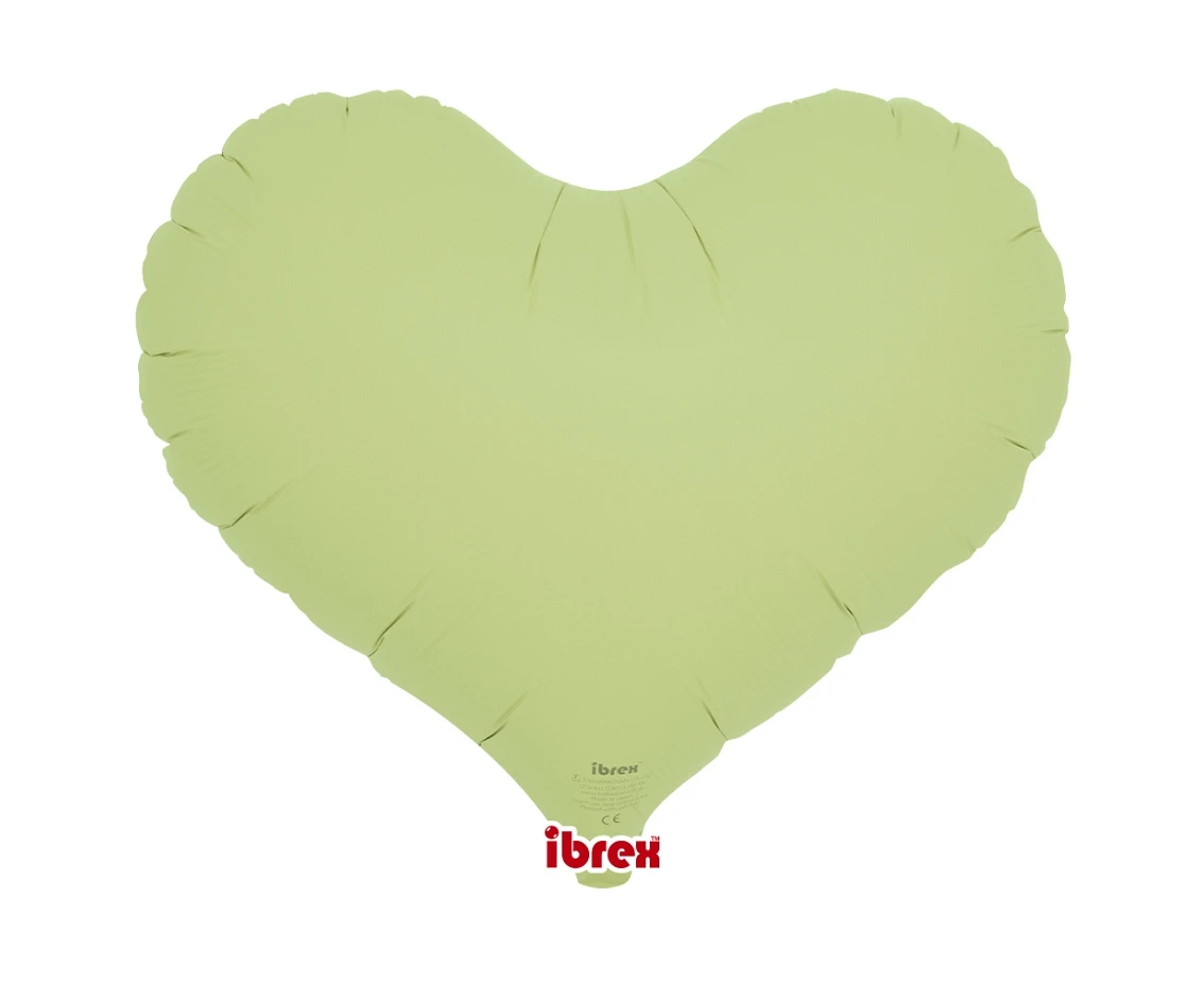 Ibrex helium balloon, Jelly Heart 14", Pastel Green, 5 pcs.