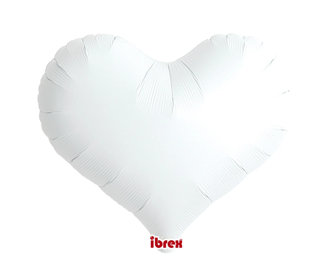 Ibrex helium balloon, Jelly Heart 18", White, 5 pcs.