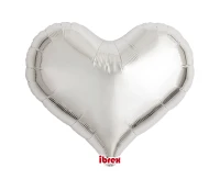 Ibrex helium balloon, Jelly Heart 18", Metallic Silver, 5 pcs.
