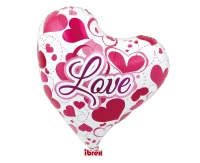 Ibrex helium balloon, Sweet Heart 14", Love Hearts, packed