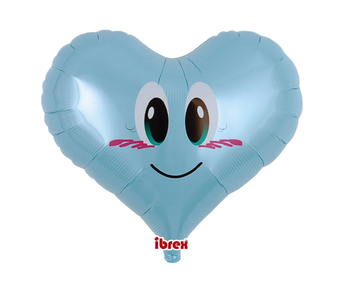 Ibrex helium balloon, Jelly Heart 14", Smile Angel PL Blue, packed