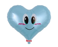 Ibrex helium balloon, Jelly Heart 14", Smile Angel PL Blue, packed