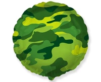 Foil balloon 18" FX - Round (camo),  unpacked (flat) EOL