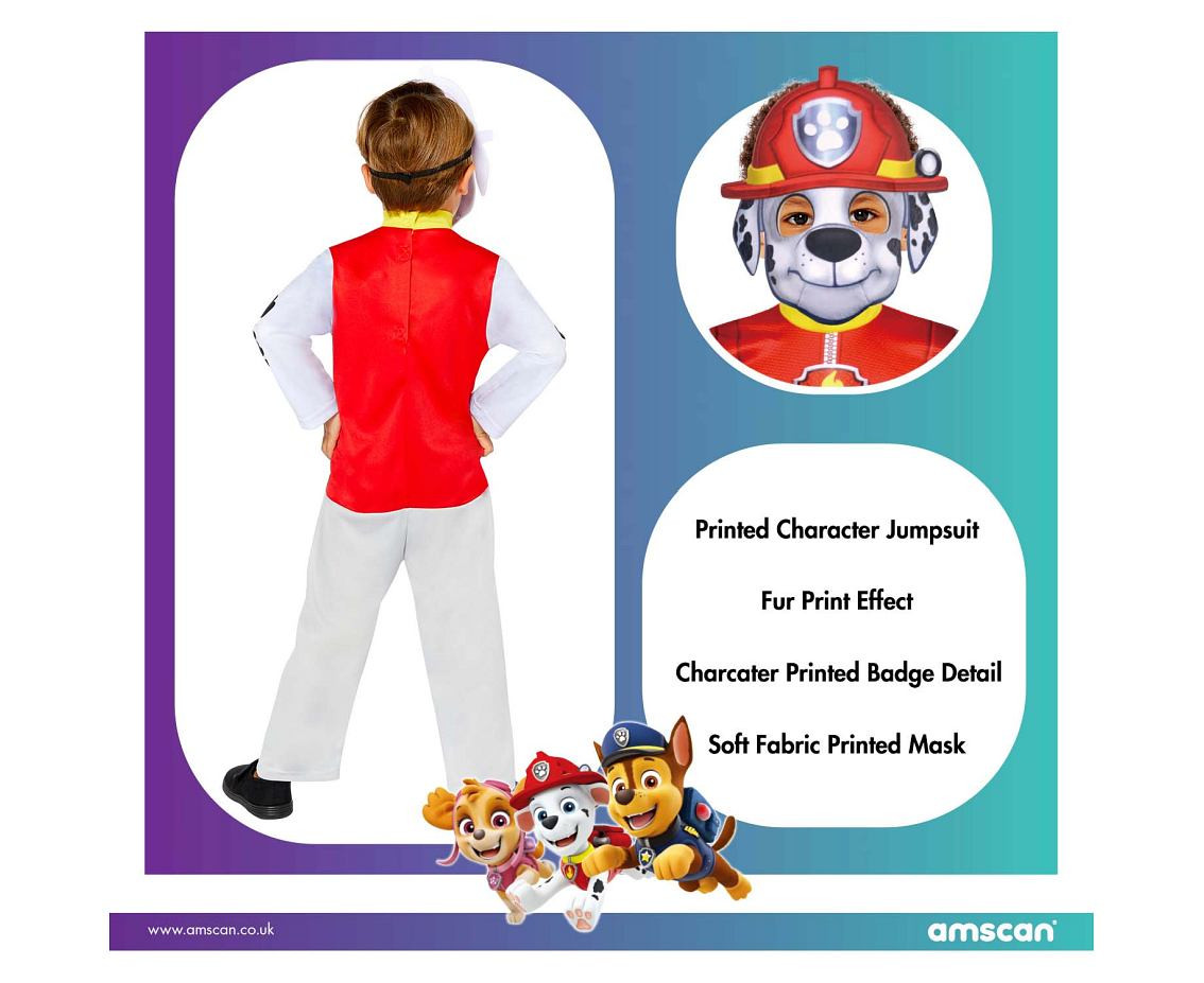 Child Costume Marshall Age 4-6 Years EOL