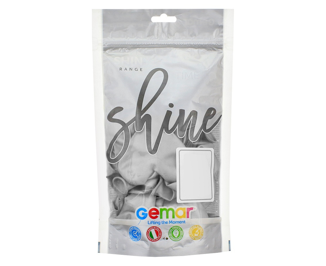 Balloons Gemar 12", CRB shiny silver, 25pcs