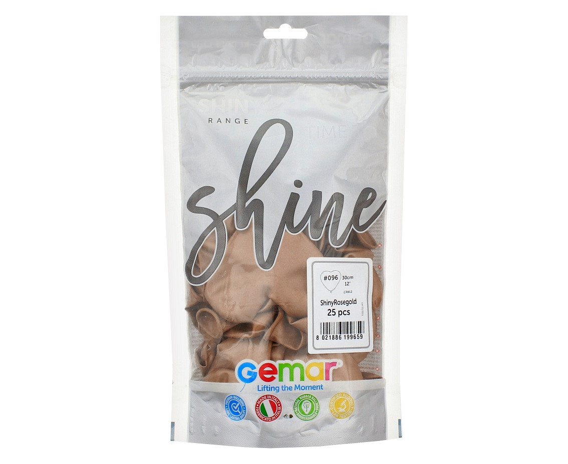Balloons Gemar 12", CRB shiny rose gold, 25pcs EOL