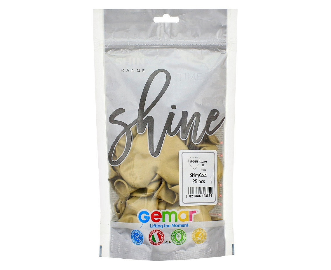Balloons Gemar 12", CRB shiny gold, 25pcs