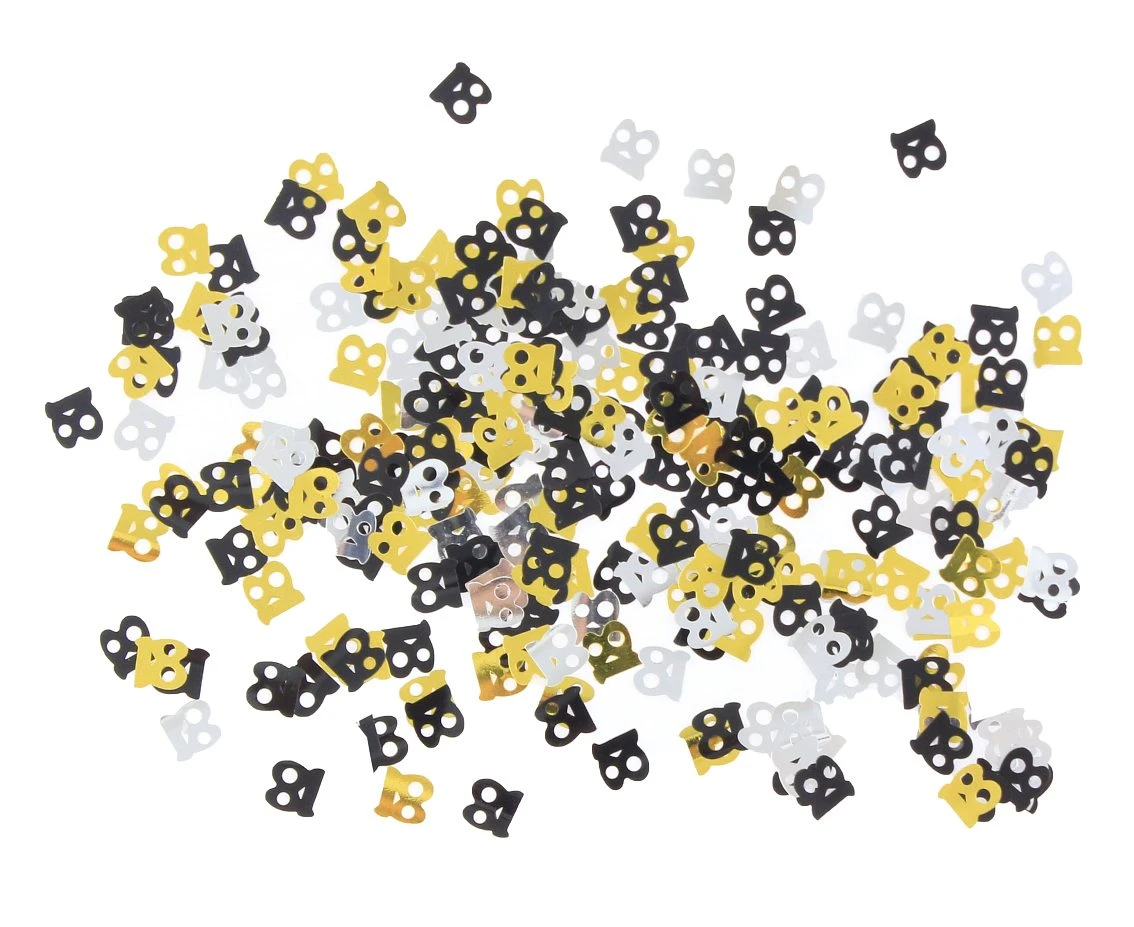 Foil confetti B&C no 18, 18g, black / silver / gold assorted EOL