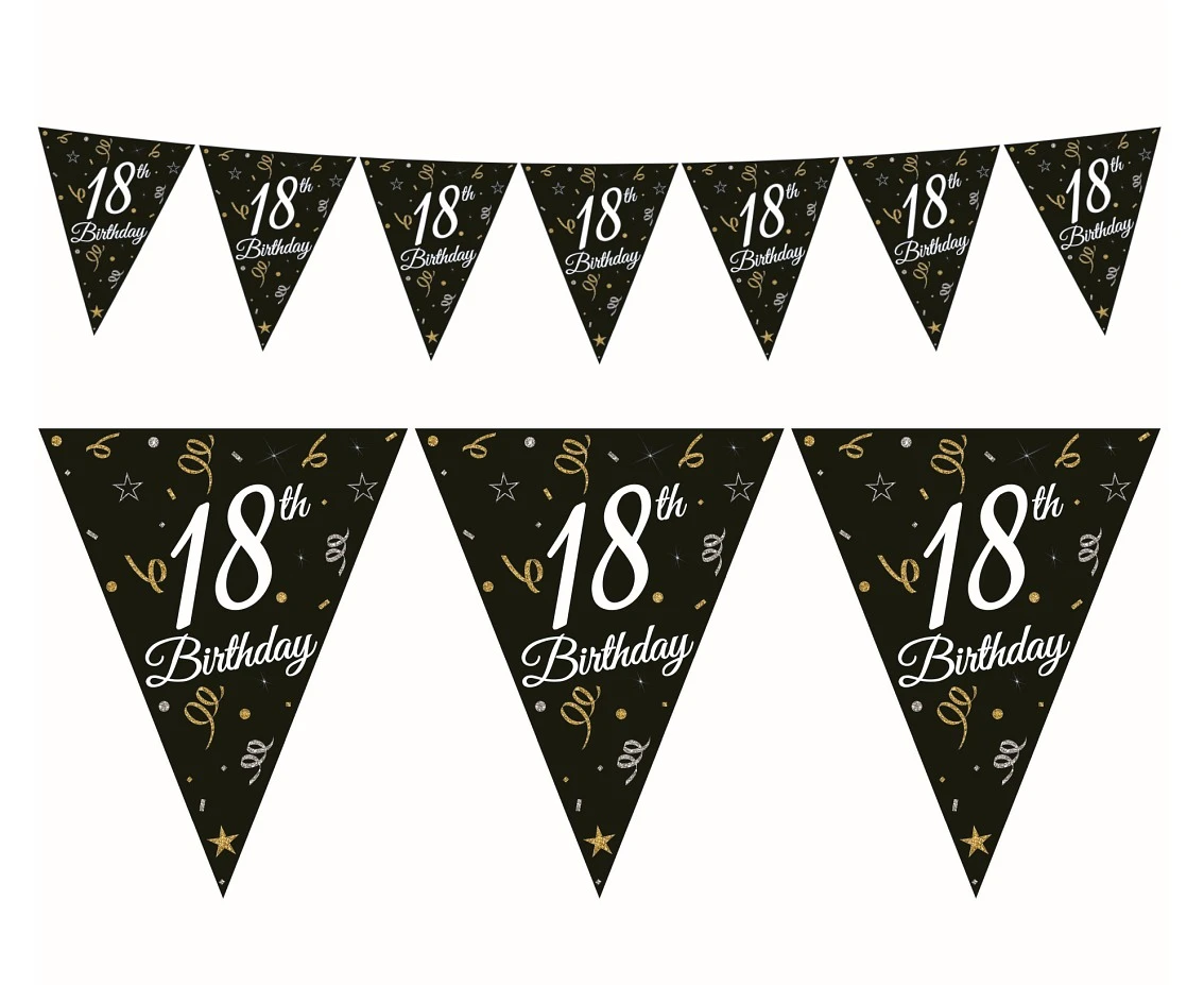 Beauty&Charm paper garland with flags "18", 28 x 270 cm
