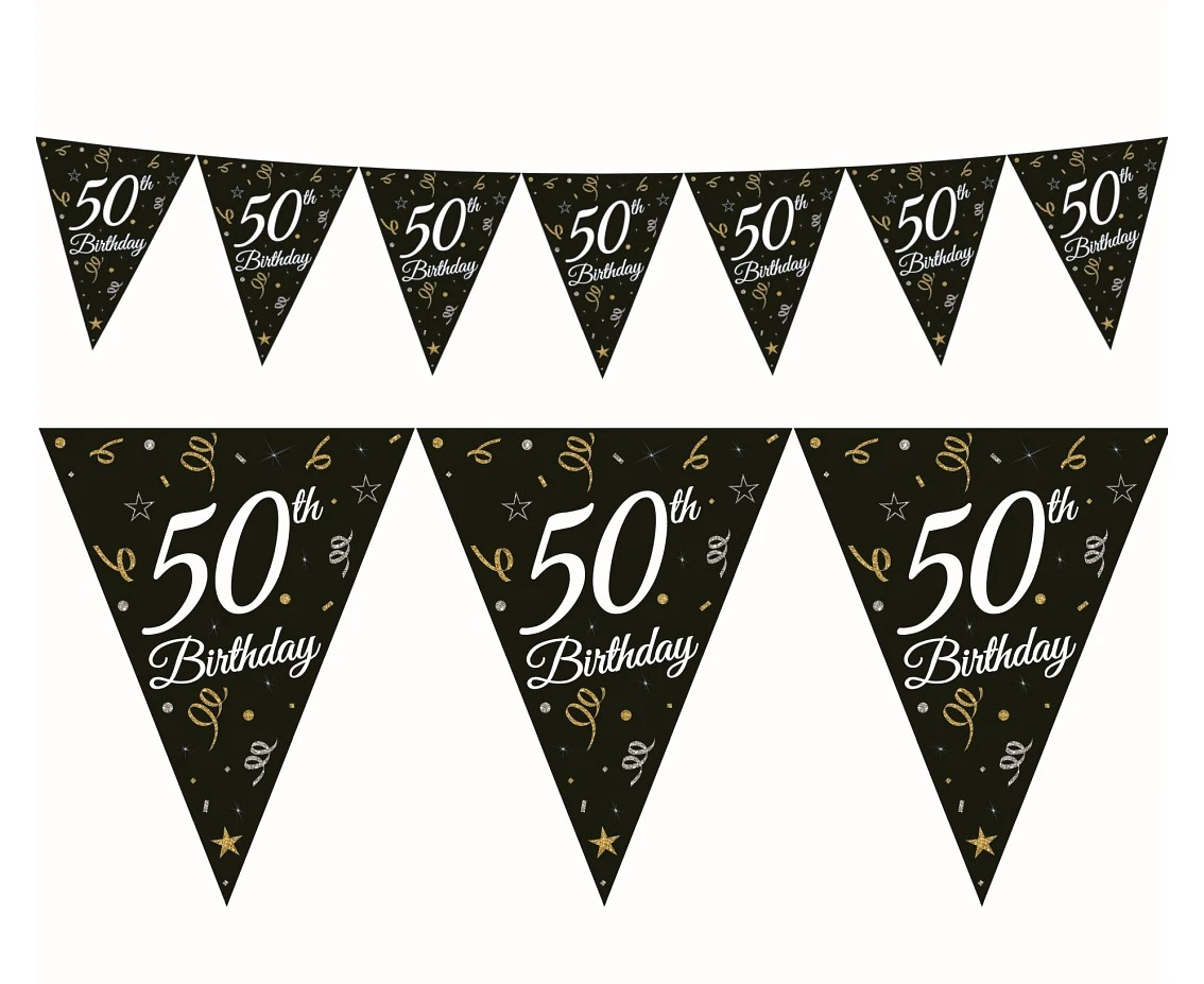 Beauty&Charm paper garland with flags 50", 28 x 270 cm