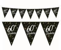 Beauty&Charm paper garland with flags "60", 28 x 270 cm