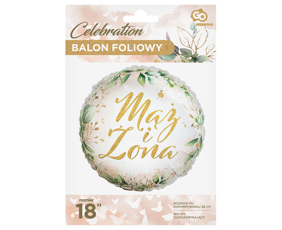 Foil balloon Mąż i Żona, 18"