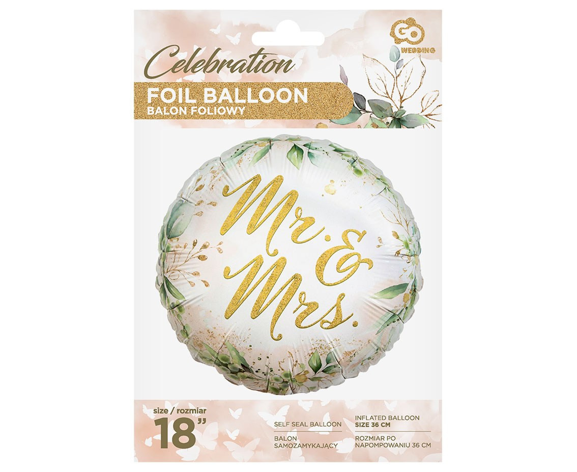 Foil balloon Mr & Mrs, 18" EOL