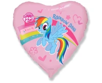 Foil balloon 18" FX Pony with Rainbow, packed