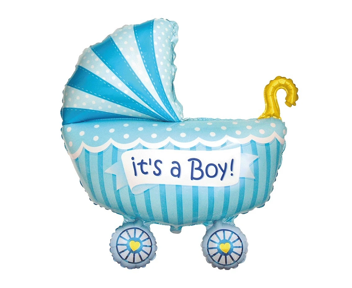 Foil balloon 24" FX Boy''s Pram (blue), packed EOL