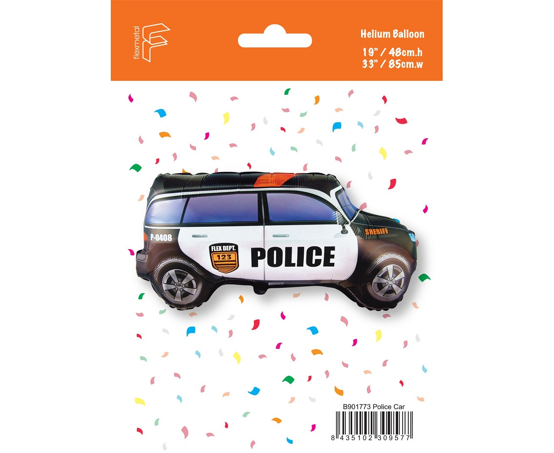 Foil balloon 24" FX - Police car (paper packaging),  packed EOL