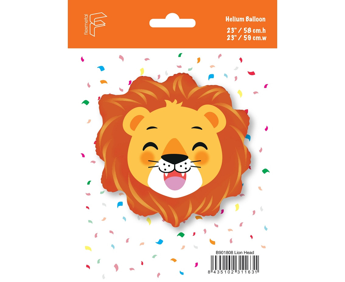 Foil balloon 24" FX Lion (head), packed EOL