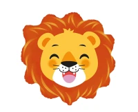 Foil balloon 24" FX Lion (head), packed EOL