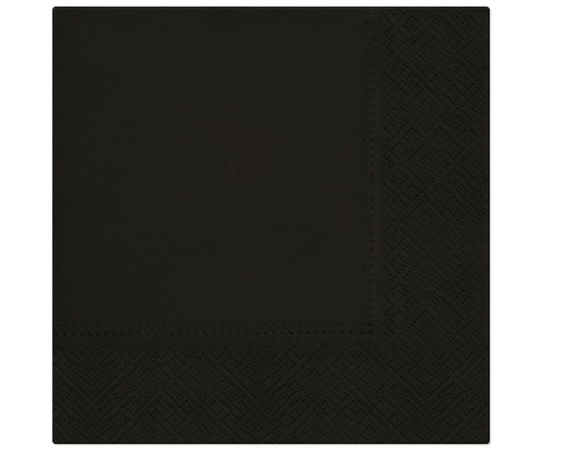 PAW Paper napkins PAW, Black, solid colour, 33 x 33 cm / 20 pcs.