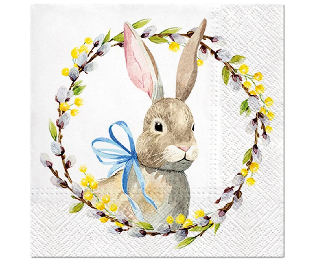 PAW Paper napkins PAW, Rabbit with Catkins Design, 33 x 33 cm / 20 pcs.