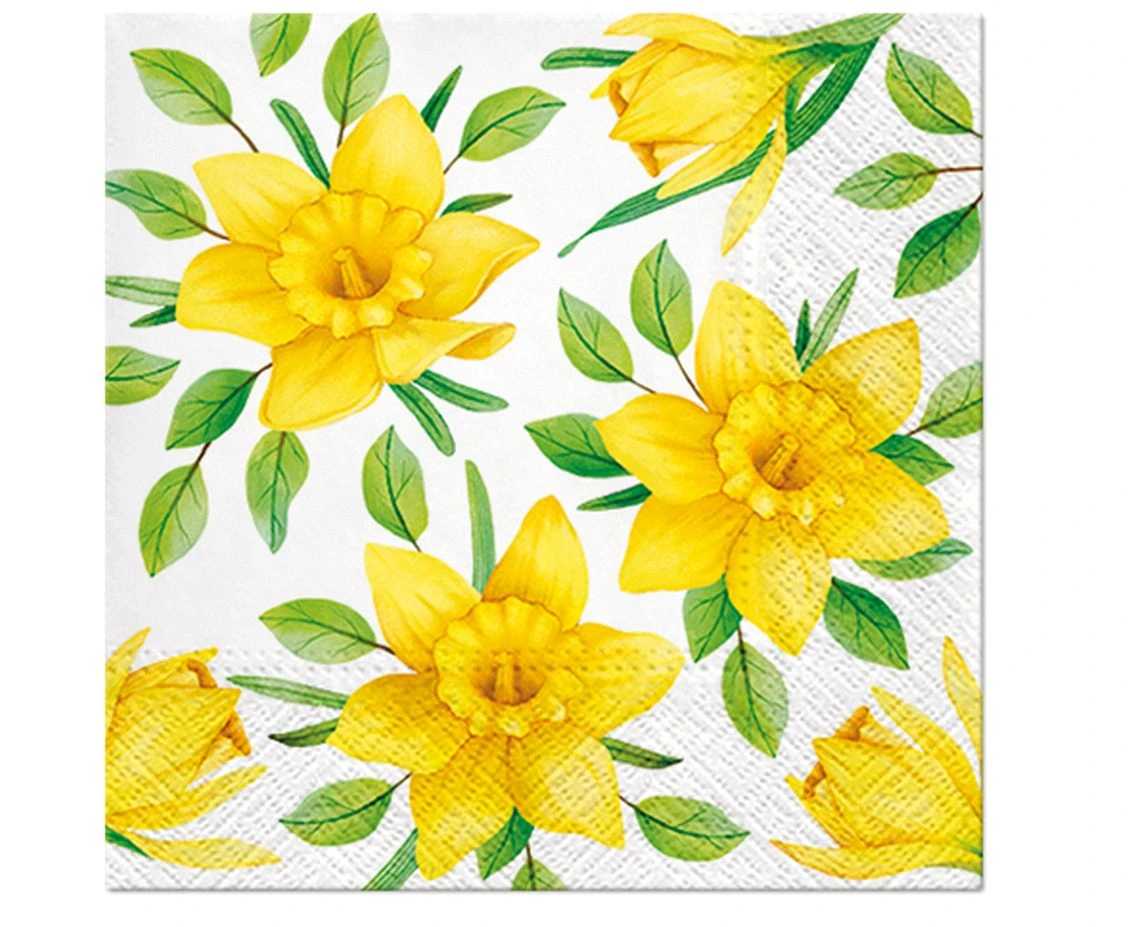 PAW Paper napkins PAW, Daffodils in Bloom Design, 33 x 33 cm / 20 pcs.