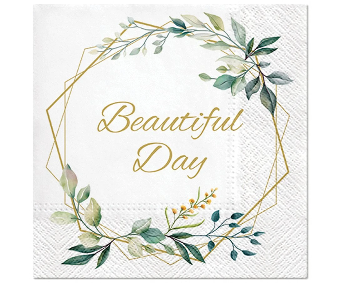 PAW Paper napkins PAW, Leaves Frame Design, 33 x 33 cm / 20 pcs.