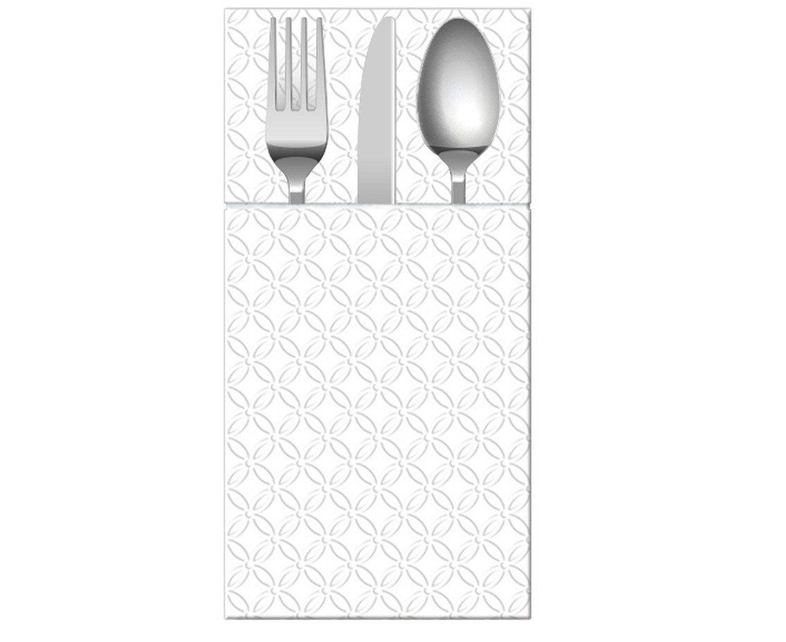 PAW Paper napkins PAW, Pocket Inspiration Modern Design (white), 40 x 40 cm / 16 pcs.