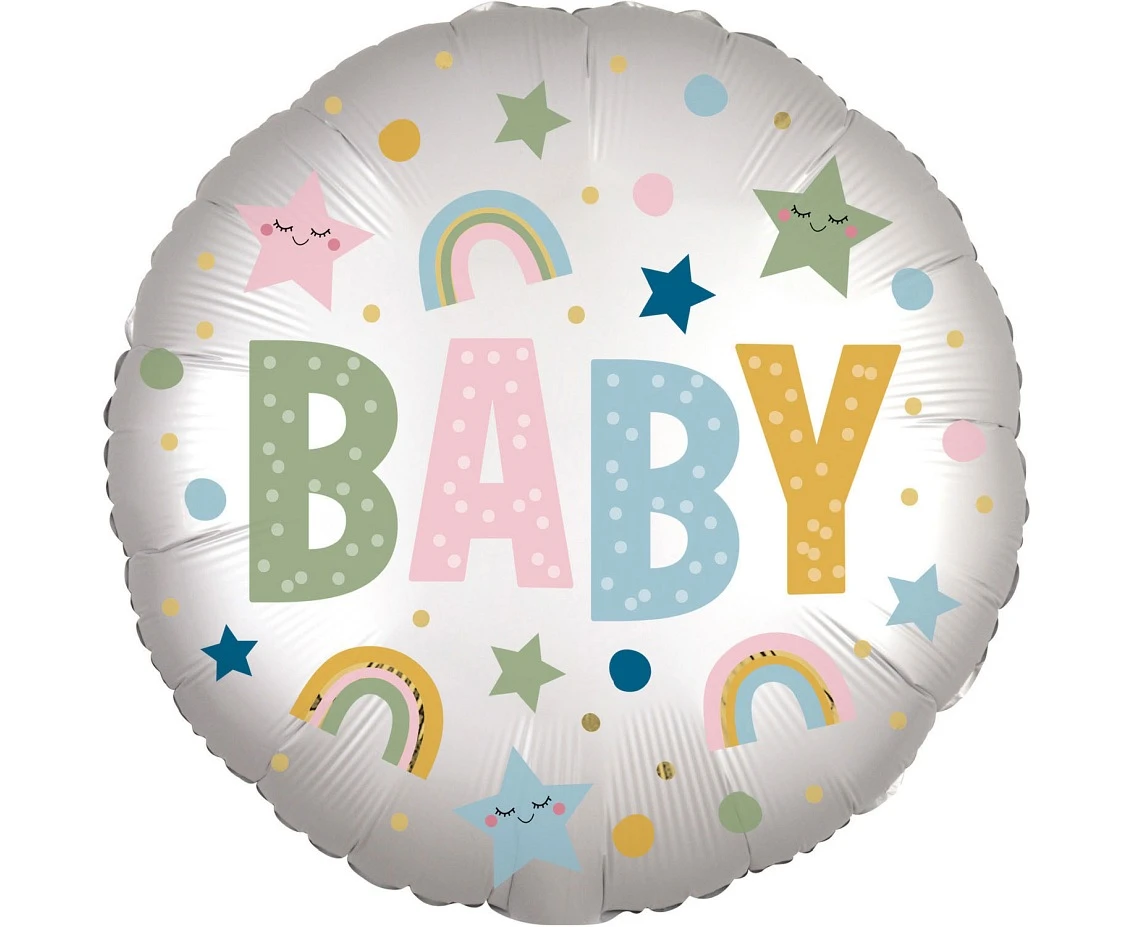 Standard Satin Infused Natural Baby Foil Balloon S40 Package EOL