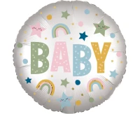 Standard Satin Infused Natural Baby Foil Balloon S40 Package EOL