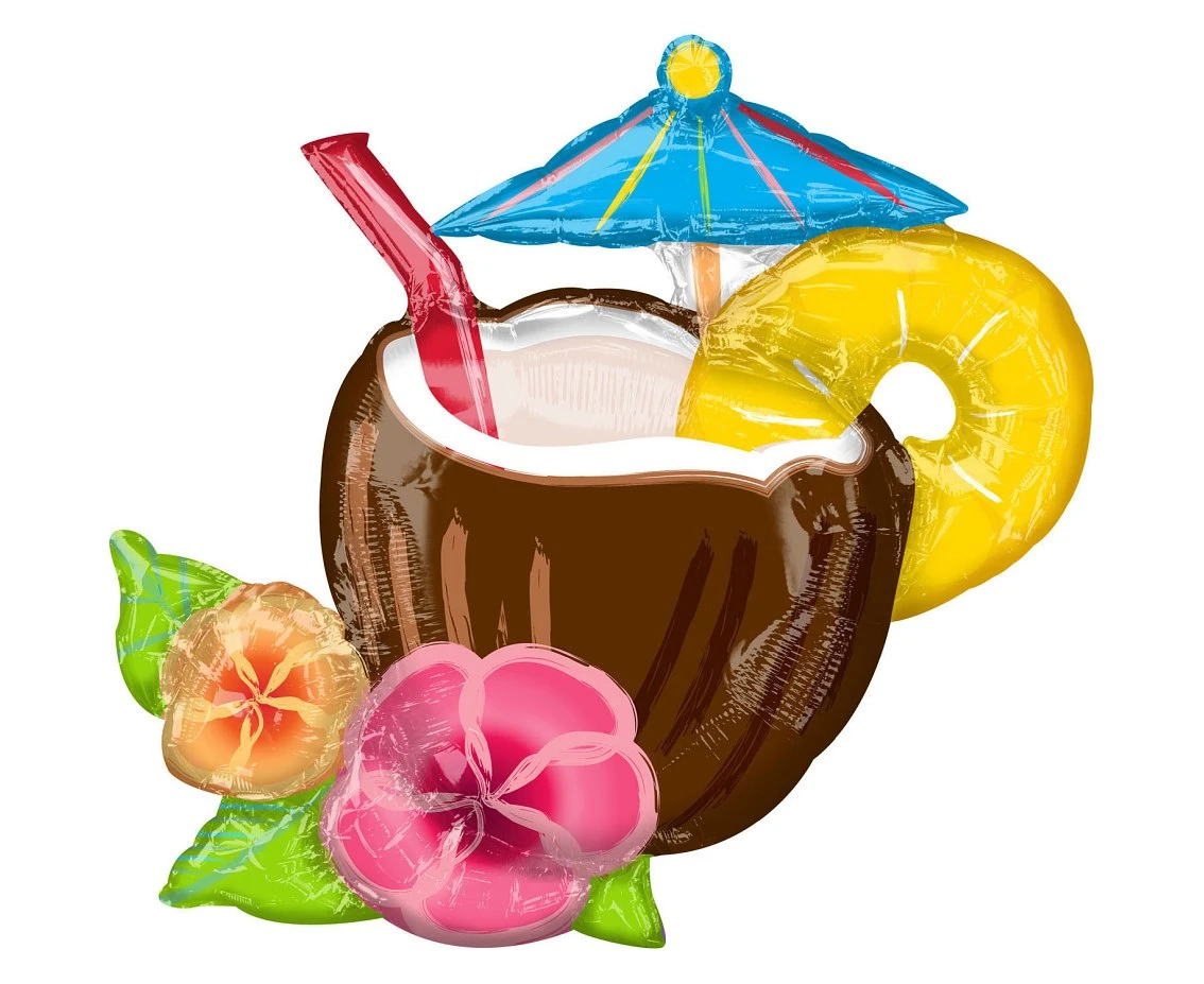 Supershape Coconut Pina Colada Foil Balloon P35 packaged EOL