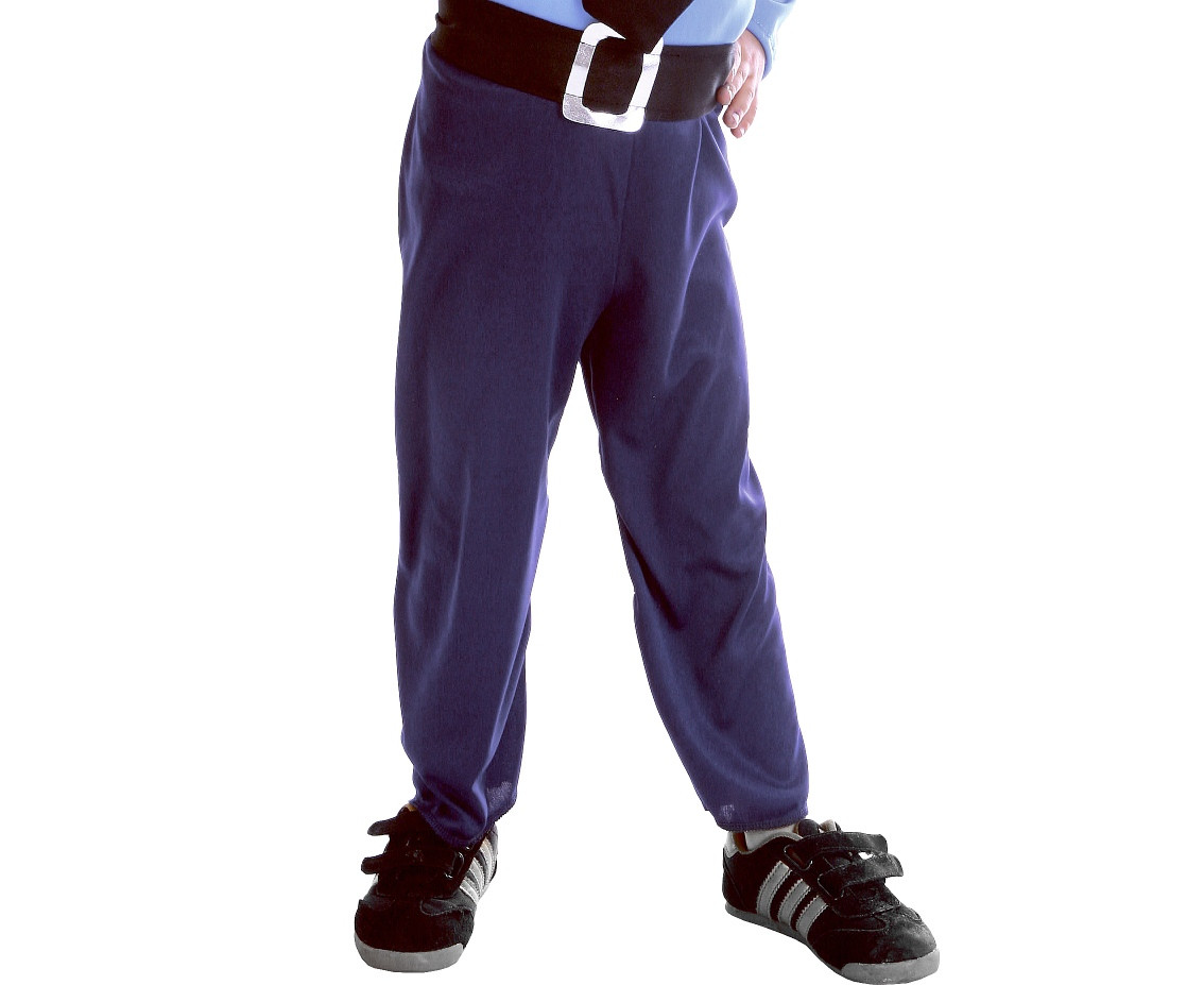 Blue Policeman role-play set for kids (hat, shirt with tie, pants, belt), size 92/104 cm