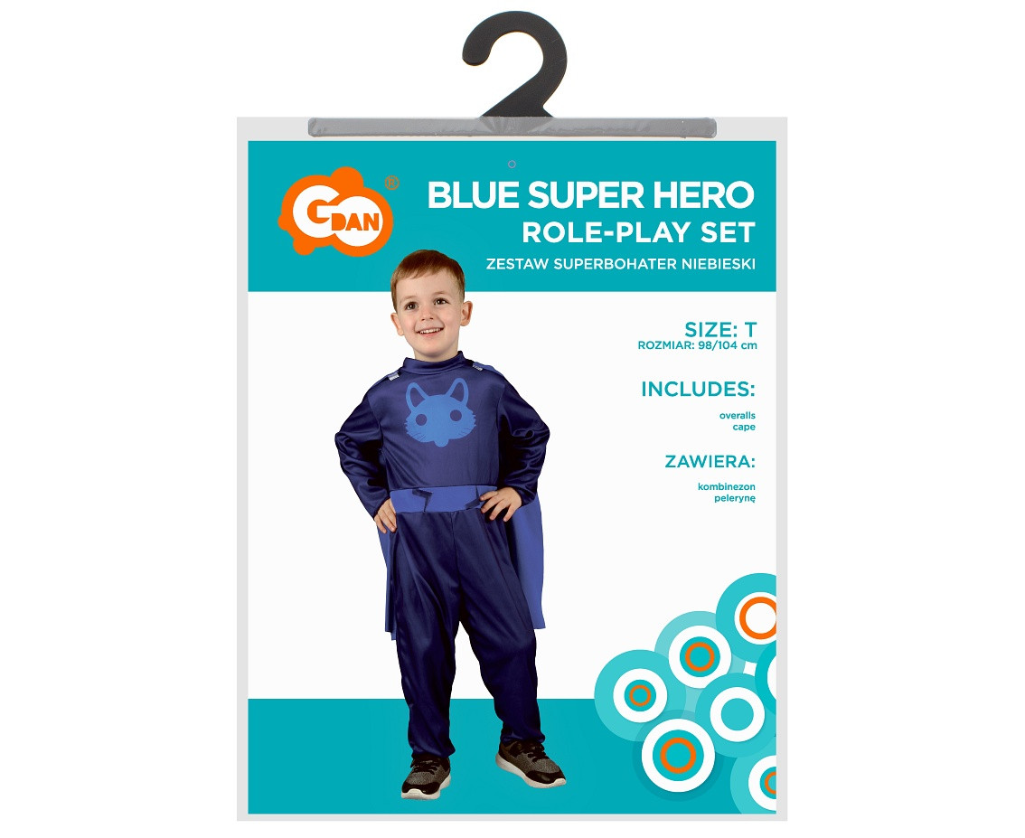 Blue Super Hero role-play set (overalls, cape) size 98-104 cm EOL