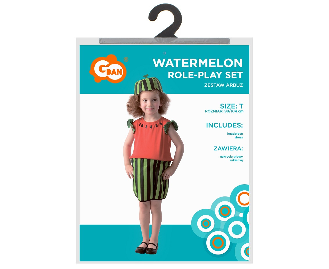 Watermelon role-play set (headpiece, dress), size 98-104 cm
