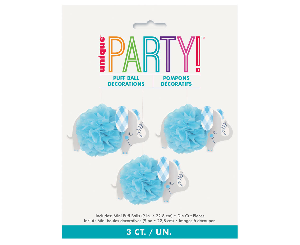 Hanging decoration Floral Elephant, blue, 23 cm, 3 pcs EOL