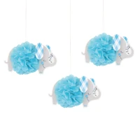 Hanging decoration Floral Elephant, blue, 23 cm, 3 pcs EOL