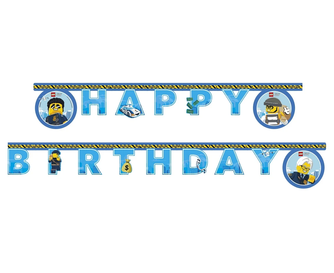 Lego City Happy Birthday banner - 200 cm EC EOL