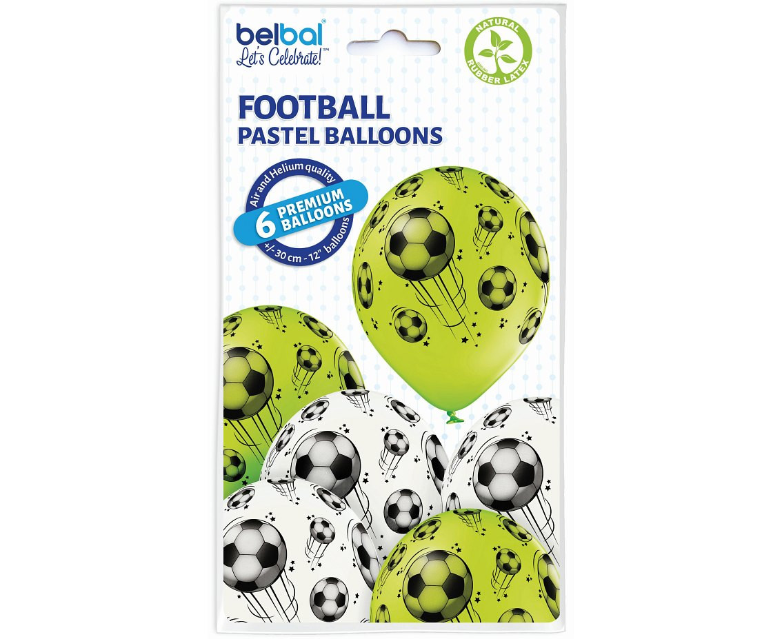 Balloons Belbal 12", D11, football, 6pcs