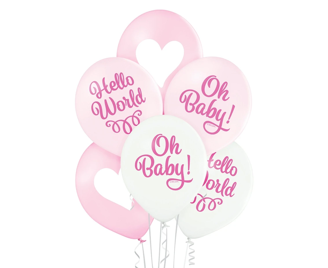 Balloons Belbal 12", D11, oh baby girl, 6pcs