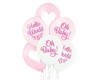 Balloons Belbal 12", D11, oh baby girl, 6pcs