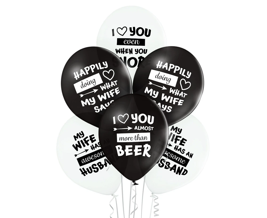 Balloons Belbal 12", D11, Best Wife Ever white and black, 6pcs