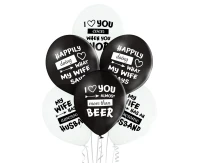 Balloons Belbal 12", D11, Best Wife Ever white and black, 6pcs