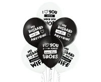 Balloons Belbal 12", D11, Best Husband Ever white and black, 6pcs