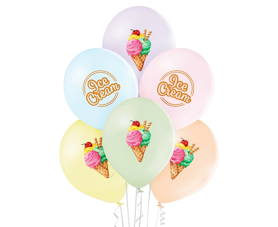 Balloons Belbal 12", D11, ice cream, 6pcs