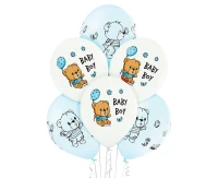 Balloons Belbal 12", D11, Cute Baby Boy white and blue, 6pcs