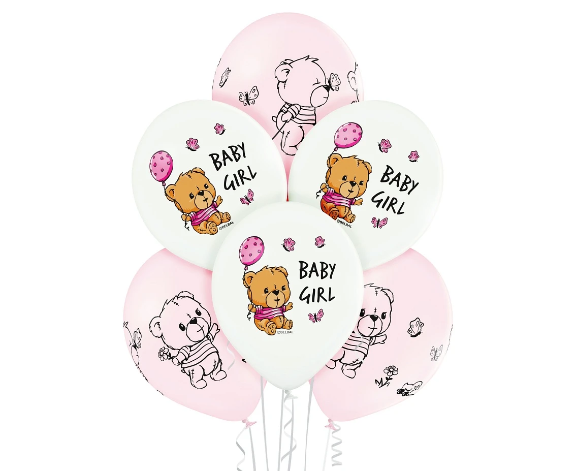 Balloons Belbal 12", D11, cute baby girl, 6pcs